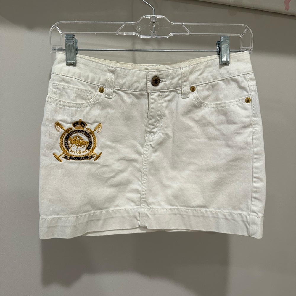 Ralph Lauren Kids White Jean Skirt